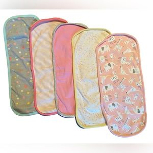 Assorted Baby Burp Cloths - Pink, Teal, Yellow - Gerber, Carter’s, Cloud Island